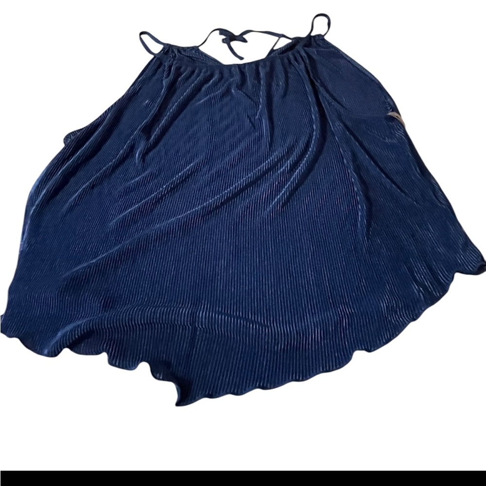 Women’s dressy tank blue‎ ribbed spaghetti straps 3XL